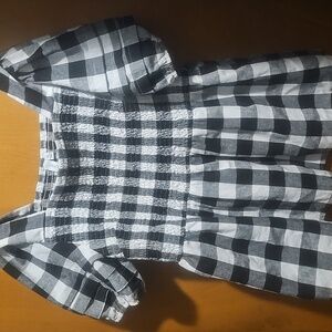 Black and White Checkered Top